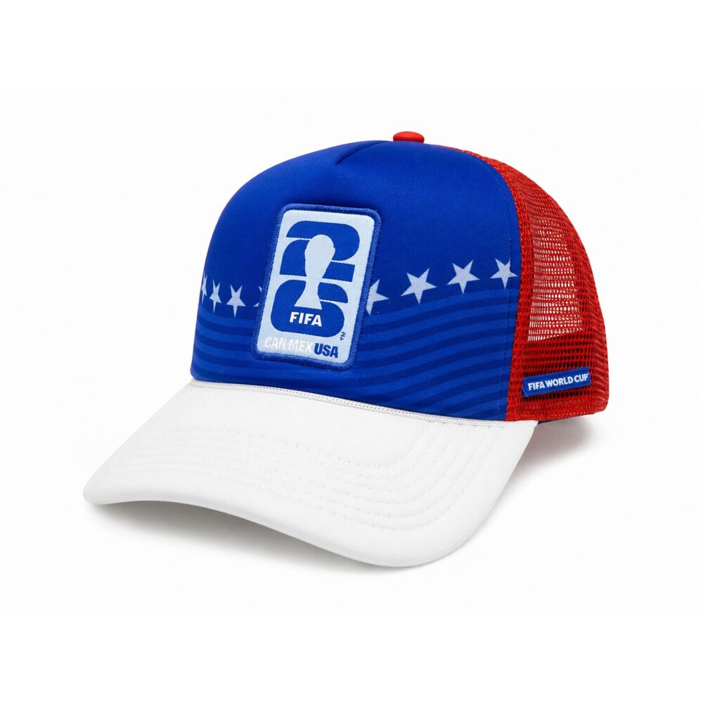 FIFA World Cup 26 Trucker Hat USA Canada Mexico Red White Blue Snapback Cap